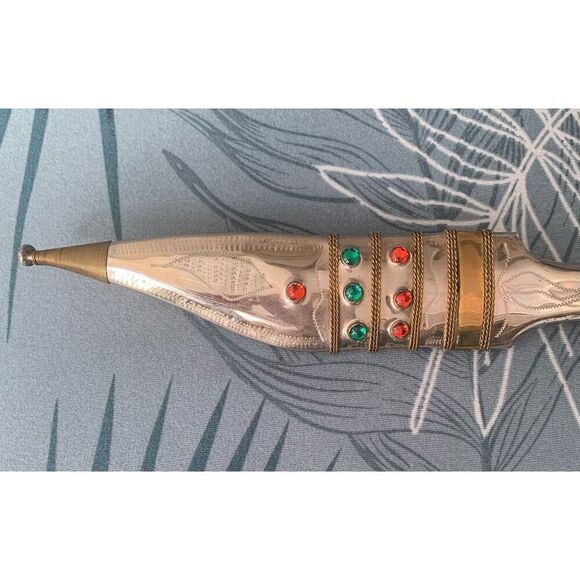 Authentic Vintage Jordanian Bedouin Shibriya Dagger Handcrafted Stainless Steel - Picture 2 of 8